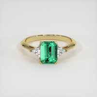 1.19 Ct. Emerald Ring, 18K Yellow Gold 1