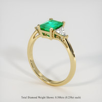 1.19 Ct. Emerald Ring, 18K Yellow Gold 2