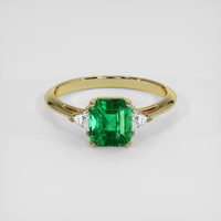 1.43 Ct. Emerald Ring, 18K Yellow Gold 1