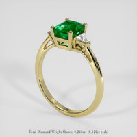 1.43 Ct. Emerald Ring, 18K Yellow Gold 2