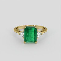 1.71 Ct. Emerald Ring, 18K Yellow Gold 1