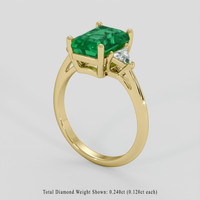 1.71 Ct. Emerald Ring, 18K Yellow Gold 2