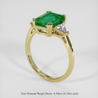 1.42 Ct. Emerald Ring, 18K Yellow Gold 2