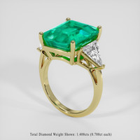 8.73 Ct. Emerald Ring, 18K Yellow Gold 2