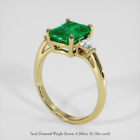 2.11 Ct. Emerald Ring, 18K Yellow Gold 2