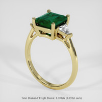 1.25 Ct. Emerald Ring, 18K Yellow Gold 2