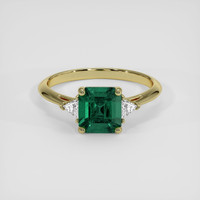 1.25 Ct. Emerald Ring, 18K Yellow Gold 1