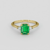 1.43 Ct. Emerald Ring, 18K Yellow Gold 1