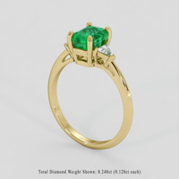 1.43 Ct. Emerald Ring, 18K Yellow Gold 2