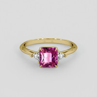 1.19 Ct. Pink Sapphire Ring, 18K Yellow Gold 1