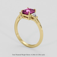 1.19 Ct. Pink Sapphire Ring, 18K Yellow Gold 2