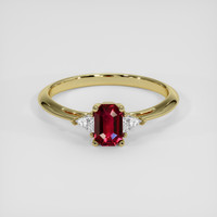 0.70 Ct. Ruby Ring, 18K Yellow Gold 1