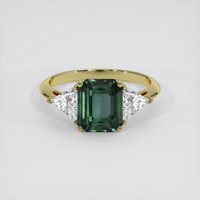 4.55 Ct. Green Sapphire Ring, 18K Yellow Gold 1