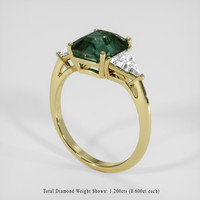 4.55 Ct. Green Sapphire Ring, 18K Yellow Gold 2