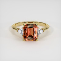 2.01 Ct. Orange Sapphire Ring, 18K Yellow Gold 1