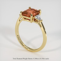 2.01 Ct. Orange Sapphire Ring, 18K Yellow Gold 2