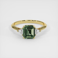 1.85 Ct. Green Sapphire Ring, 18K Yellow Gold 1