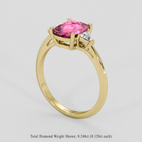 2.01 Ct. Pink Sapphire Ring, 18K Yellow Gold 2