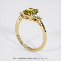 1.55 Ct. Yellowish Green Sapphire Ring, 18K Yellow Gold 2