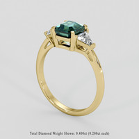 1.51 Ct. Bluish Green Sapphire Ring, 18K Yellow Gold 2