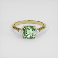 2.00 Ct. Green Sapphire Ring, 18K Yellow Gold 1