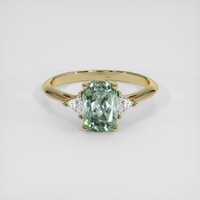 1.71 Ct. Green Sapphire Ring, 18K Yellow Gold 1