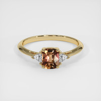 0.62 Ct. Orangish Brown Sapphire Ring, 18K Yellow Gold 1