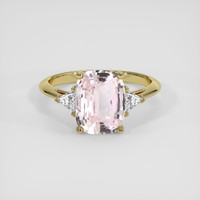 3.10 Ct. Peach Sapphire Ring, 18K Yellow Gold 1