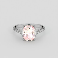 3.06 Ct. Peach Sapphire Ring, 14K Yellow & White 1