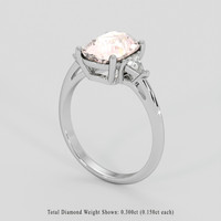 3.06 Ct. Peach Sapphire Ring, 14K Yellow & White 2