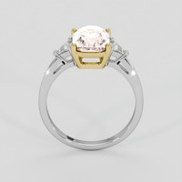 3.06 Ct. Peach Sapphire Ring, 18K Yellow & White 3