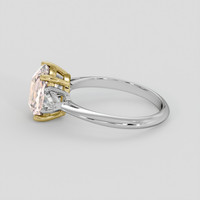 3.06 Ct. Peach Sapphire Ring, 18K Yellow & White 4