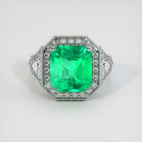 4.73 Ct. Emerald Ring, Platinum 950 1