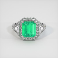3.21 Ct. Emerald Ring, Platinum 950 1