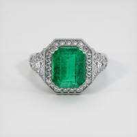 3.29 Ct. Emerald Ring, Platinum 950 1