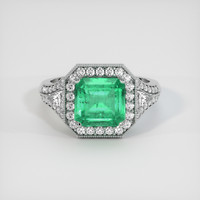 2.10 Ct. Emerald Ring, Platinum 950 1