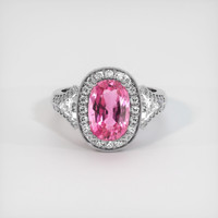 2.73 Ct. Pink Sapphire Ring, Platinum 950 1