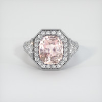 5.28 Ct. Padparadscha Sapphire Ring, Platinum 950 1