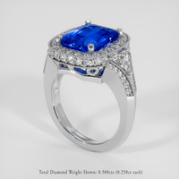 5.60 Ct. Blue Sapphire Ring, Platinum 950 2