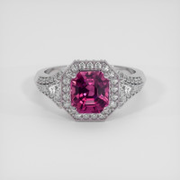 3.16 Ct. Purplish Pink Sapphire Ring, Platinum 950 1