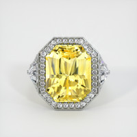 15.02 Ct. Yellow Sapphire Ring, Platinum 950 1