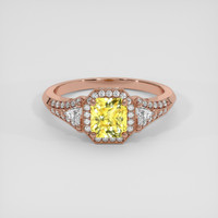 1.21 Ct. Yellow Sapphire Ring, 14K Rose Gold 1