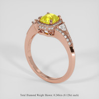 1.21 Ct. Yellow Sapphire Ring, 14K Rose Gold 2