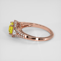 1.21 Ct. Yellow Sapphire Ring, 14K Rose Gold 4