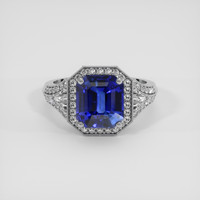 4.22 Ct. Blue Sapphire Ring, 10K White Gold 1