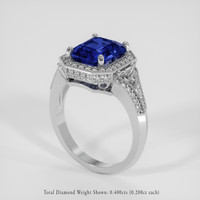 4.22 Ct. Blue Sapphire Ring, 10K White Gold 2