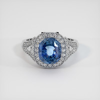 3.99 Ct. Blue Sapphire Ring, 10K White Gold 1
