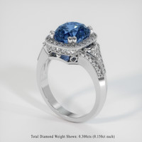 3.99 Ct. Blue Sapphire Ring, 10K White Gold 2