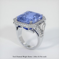 18.69 Ct. Sapphire Ring, 14K White Gold 2