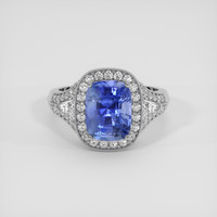 3.62 Ct. Blue Sapphire Ring, 14K White Gold 1